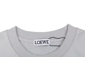 Loewe Pocket Contrast Anagram Embroidery T-Shirt Grey Collar