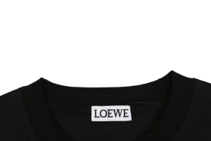 Loewe Pocket Contrast Anagram Embroidery T-Shirt Black Collar