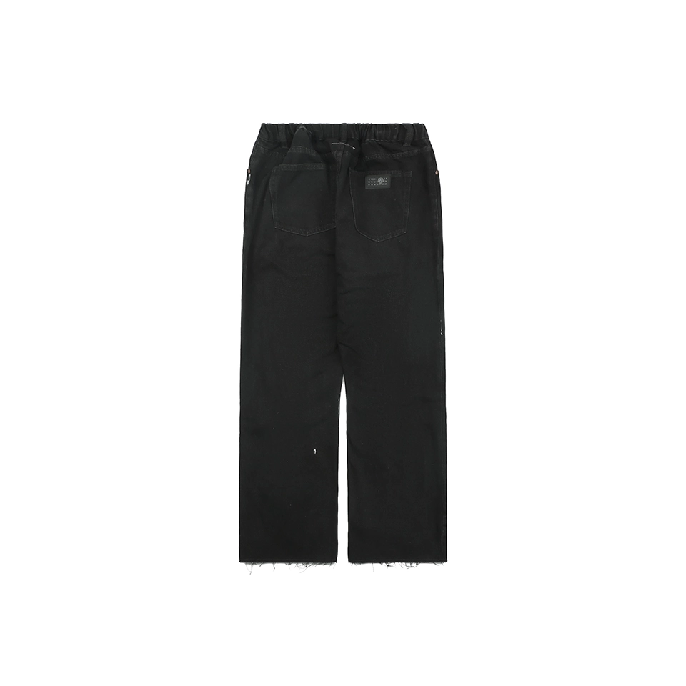 Maison Margiela Paint Splatter Distressed Black Denim Pants Back view