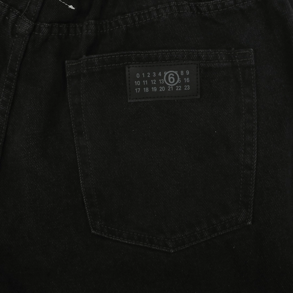 Maison Margiela Paint Splatter Distressed Black Denim Pants