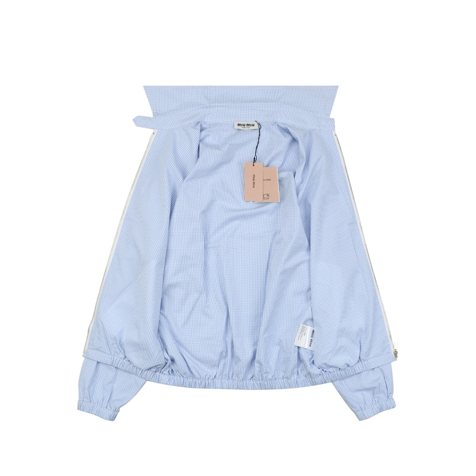 Miu Miu Gingham Zip Jacket Lining