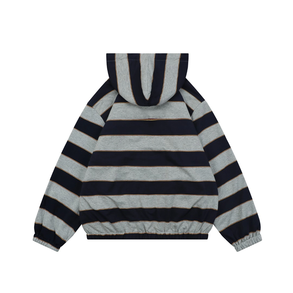 Miu Miu Reversible Striped Hooded Jacket Back side Back view
