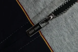 Miu Miu Reversible Striped Hooded Jacket Zipper puller