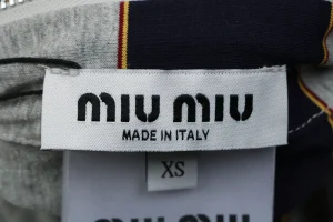Miu Miu Reversible Striped Hooded Jacket Front side Brand label