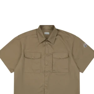 Moncler Logo Patch Double Pocket T-Shirt Brown