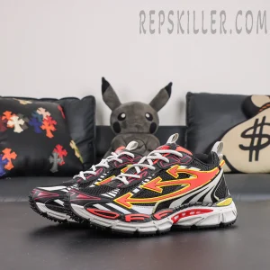 Off-White Be Right Back Sneakers 'BLACK - CORAL RED'