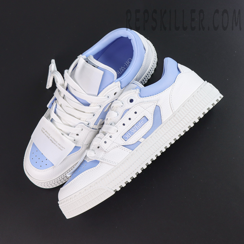 Off-White Court Low Top Sneakers 'WHITE - LIGHT BLUE'