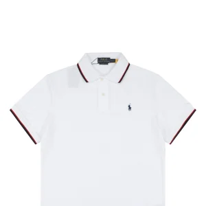 Ralph Lauren Contrast Trim Pony Embroidered Polo T-Shirt White