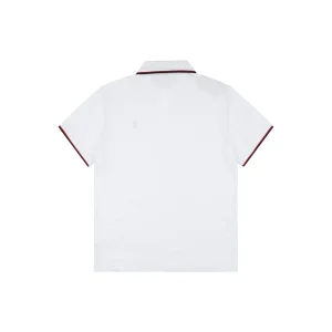Ralph Lauren Contrast Trim Pony Embroidered Polo T-Shirt White Back view