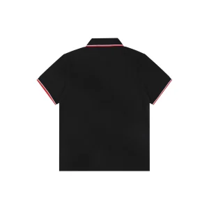 Ralph Lauren Contrast Trim Pony Embroidered Polo T-Shirt Black Back view