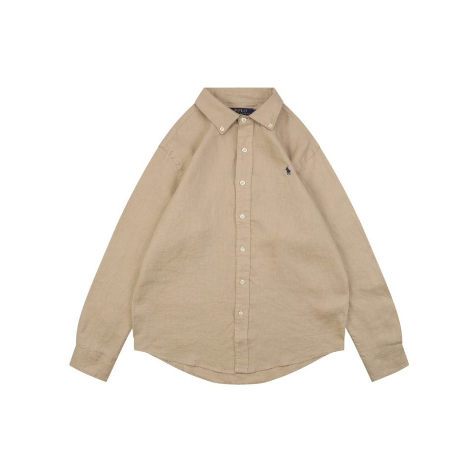 Ralph Lauren Linen Shirt Khaki Front view