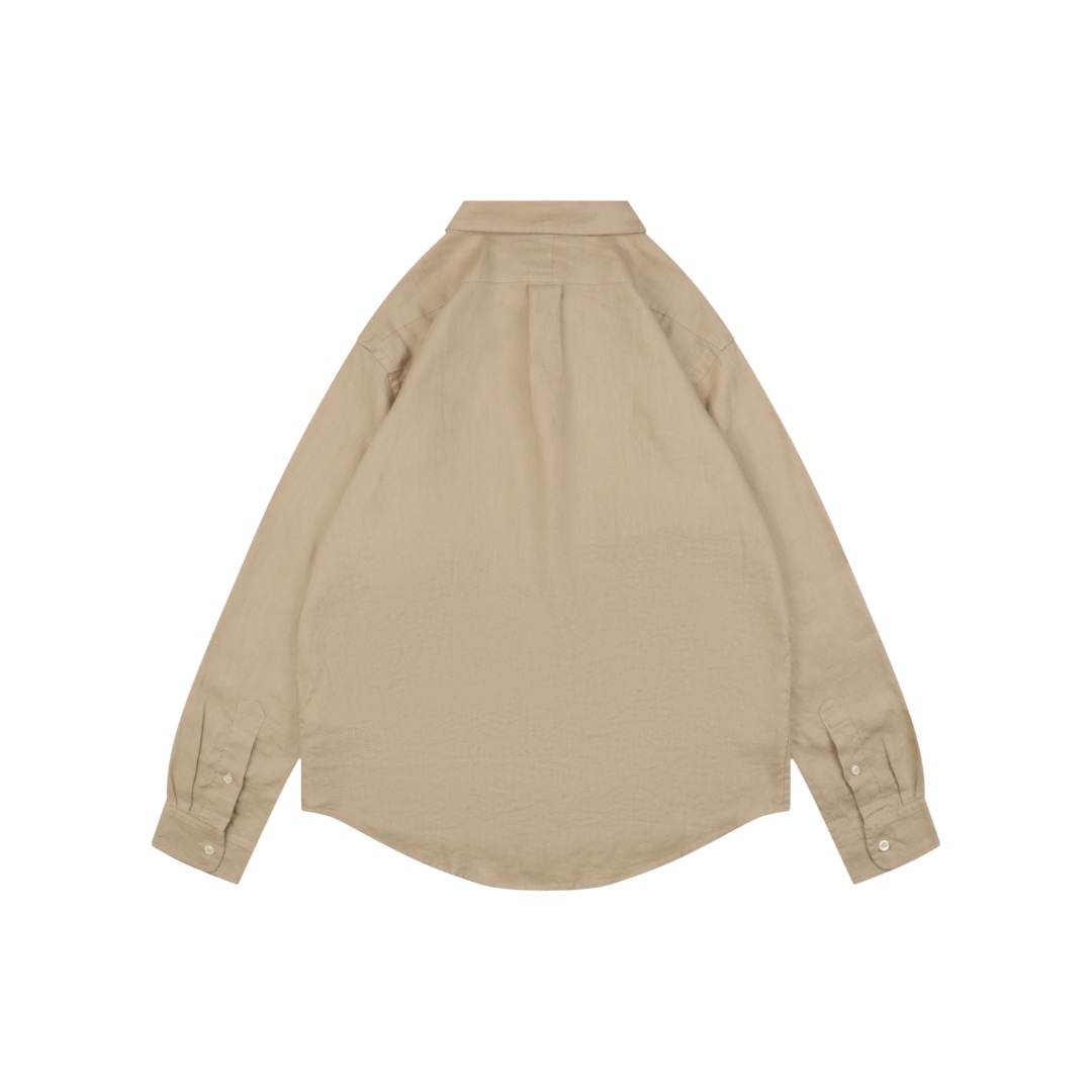 Ralph Lauren Linen Shirt Khaki Back view