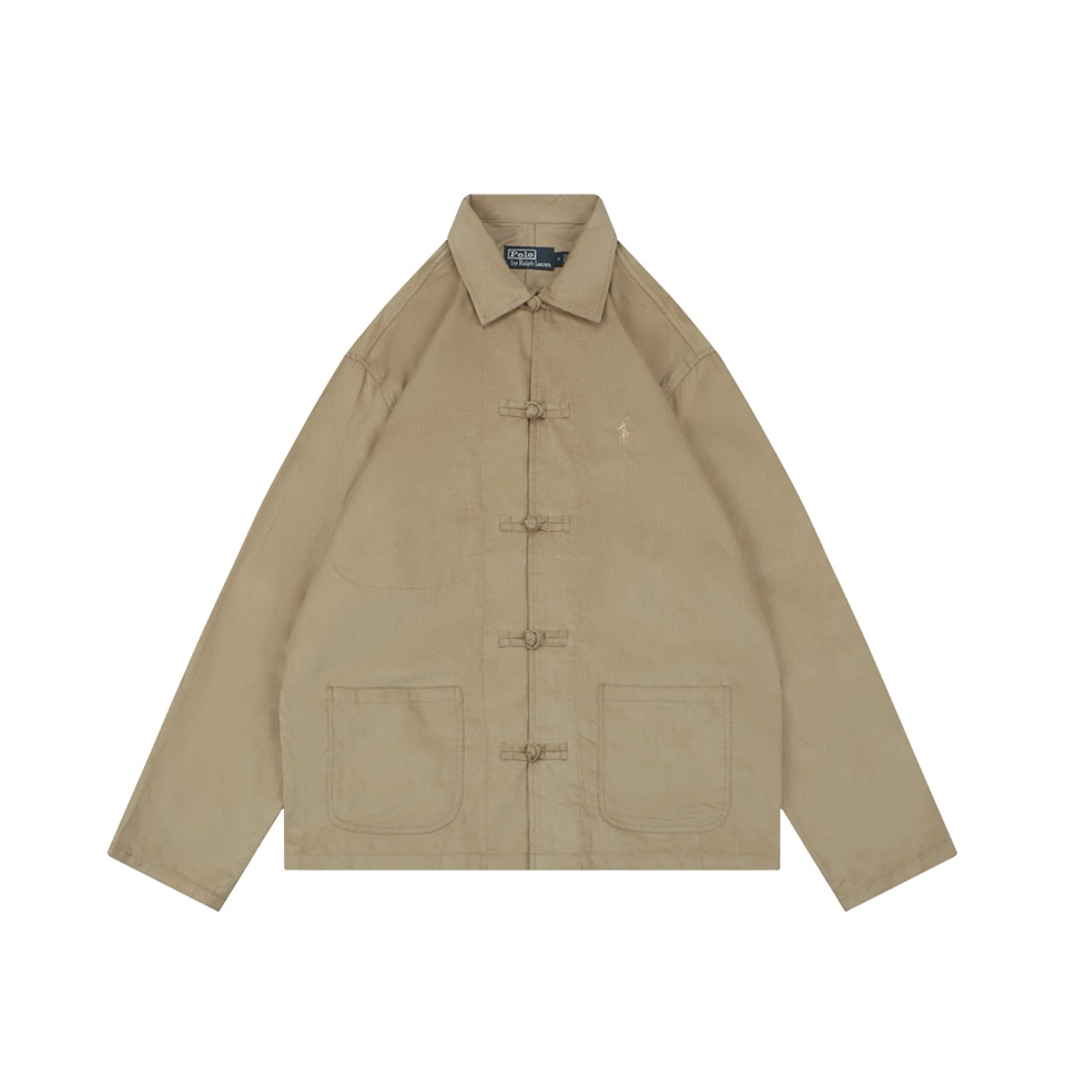 Ralph Lauren Pony Chinese Frog Button Corduroy Jacket Front view