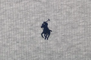 Ralph Lauren Pony Embroidered Ribbed Full-Zip Track Jacket Grey Brand