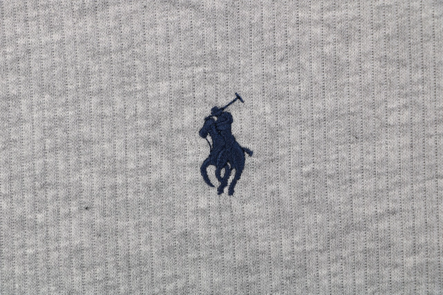 Ralph Lauren Pony Embroidered Ribbed Full-Zip Track Jacket Grey Brand