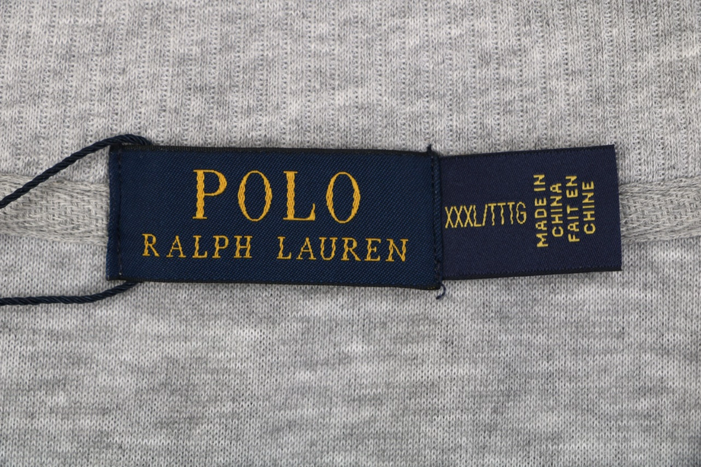 Ralph Lauren Pony Embroidered Ribbed Full-Zip Track Jacket Grey Brand label