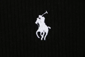Ralph Lauren Pony Embroidered Ribbed Full-Zip Track Jacket Black Brand