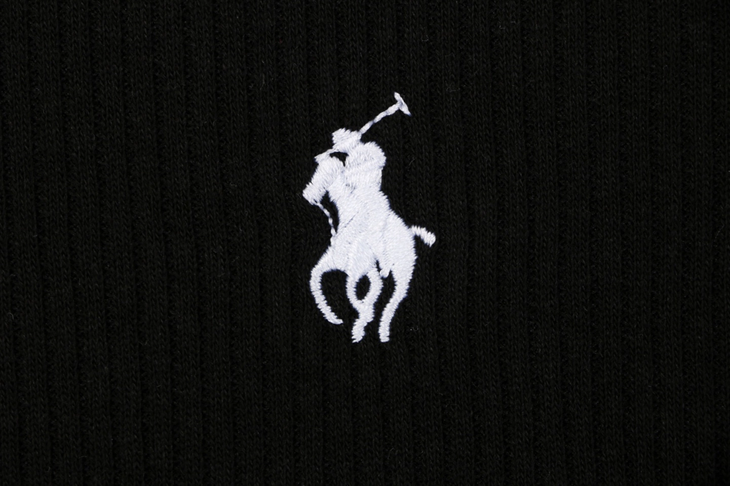 Ralph Lauren Pony Embroidered Ribbed Full-Zip Track Jacket Black Brand