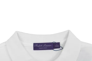 Ralph Lauren Purple Pony Logo Polo T-Shirt White Collar