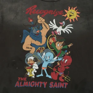 Saint Michael Almighty Saint Cartoon Graphic T-Shirt Front Print