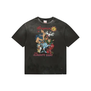 Saint Michael Almighty Saint Cartoon Graphic T-Shirt Front view