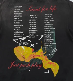 Saint Michael Cyber Angel Yellow Drape Graphic T-Shirt Back Print