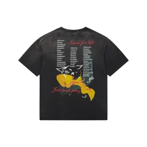 Saint Michael Cyber Angel Yellow Drape Graphic T-Shirt Back view