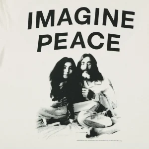 Saint Michael Imagine Peace Bed-In Graphic T-Shirt Front Print