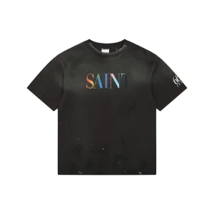 Saint Michael Rainbow SAINT Logo Vintage T-Shirt Front view