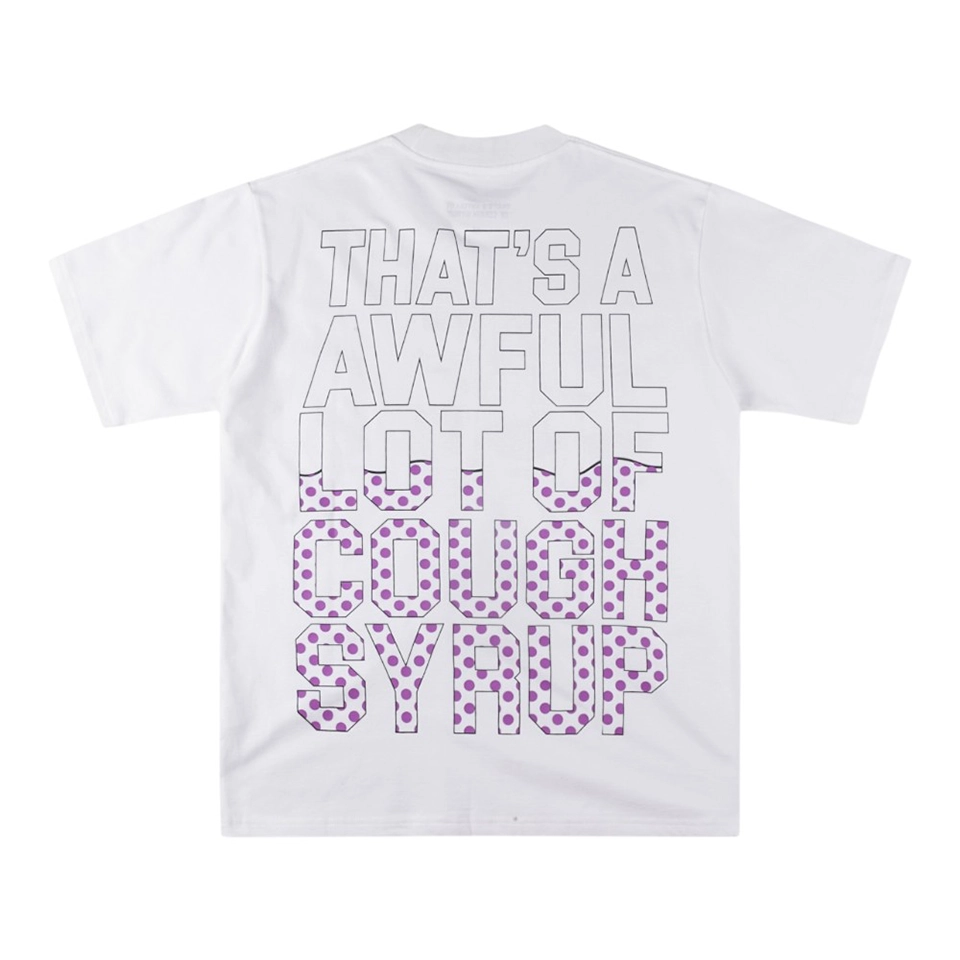 That’s A Awful Lot Of Cough Syrup Baby Bottle Graphic T-Shirt White Back view