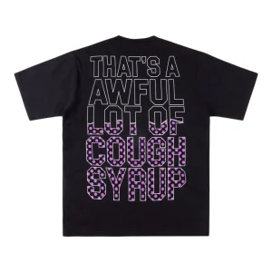 That’s A Awful Lot Of Cough Syrup Baby Bottle Graphic T-Shirt Black Back view