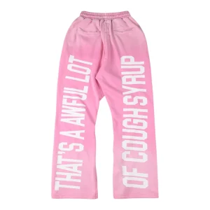 That’s A Awful Lot Of Cough Syrup Bold Letter Sweatpants Pink Back view