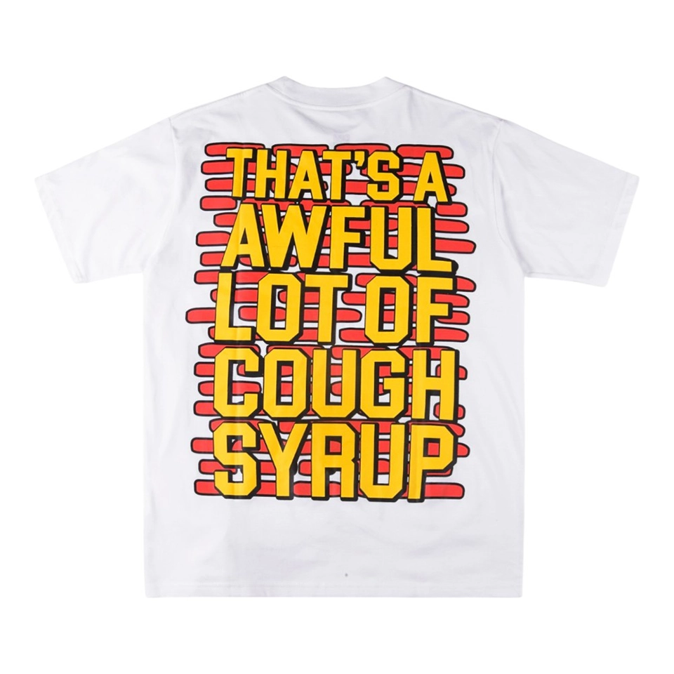 That’s A Awful Lot Of Cough Syrup Cartoon Cup Graphic T-Shirt White Back view