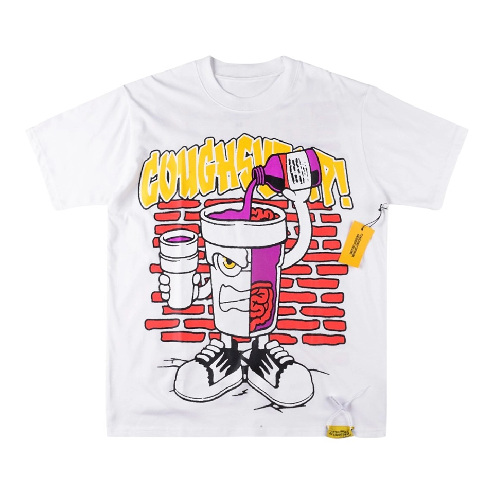That’s A Awful Lot Of Cough Syrup Cartoon Cup Graphic T-Shirt White Front view