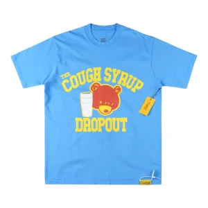 That’s A Awful Lot Of Cough Syrup Dropout Bear Graphic T-Shirt Blue Front view