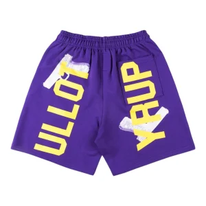 That’s A Awful Lot Of Cough Syrup Gun Graphic Shorts Purple Back view