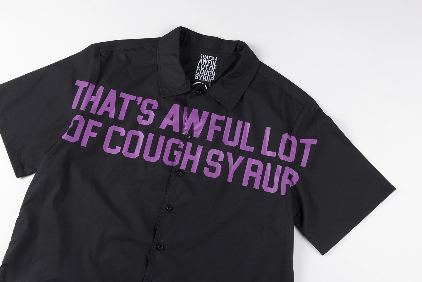That’s A Awful Lot Of Cough Syrup Purple Text Button Up T-Shirt12