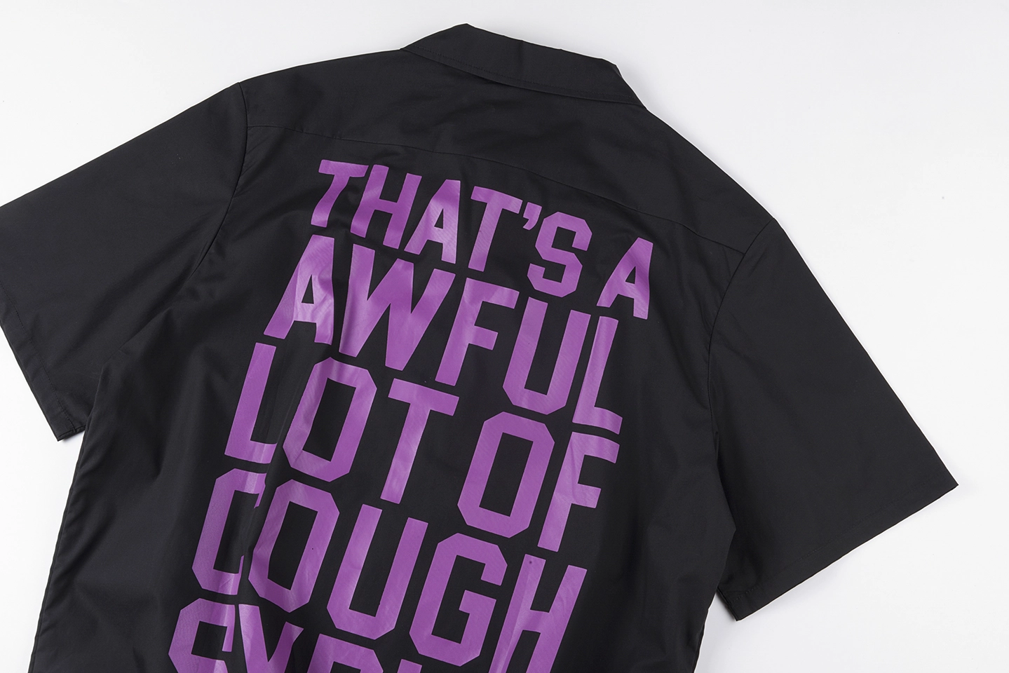 That’s A Awful Lot Of Cough Syrup Purple Text Button Up T-Shirt2