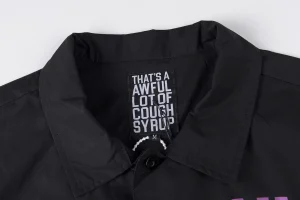 That’s A Awful Lot Of Cough Syrup Purple Text Button Up T-Shirt3
