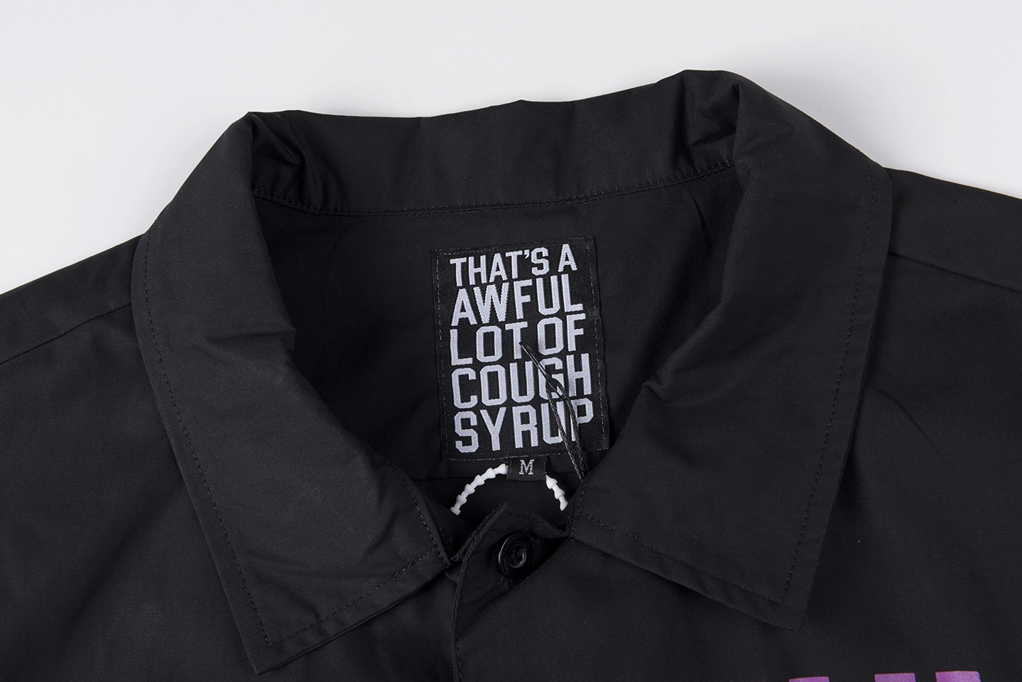 That’s A Awful Lot Of Cough Syrup Purple Text Button Up T-Shirt3