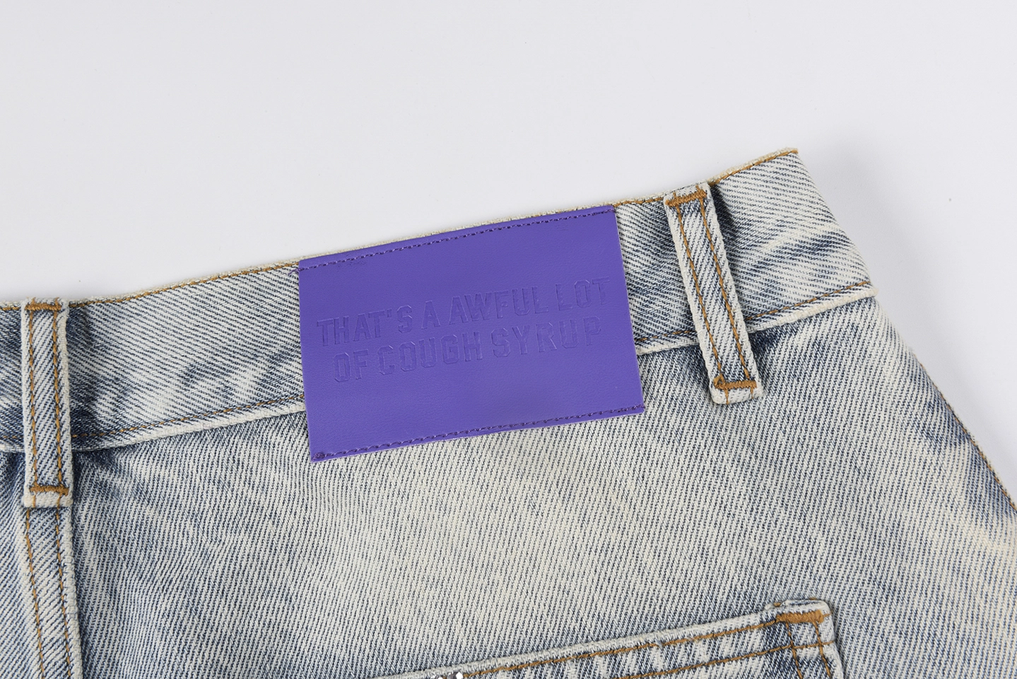 That’s A Awful Lot Of Cough Syrup Rhinestone Denim Shorts3
