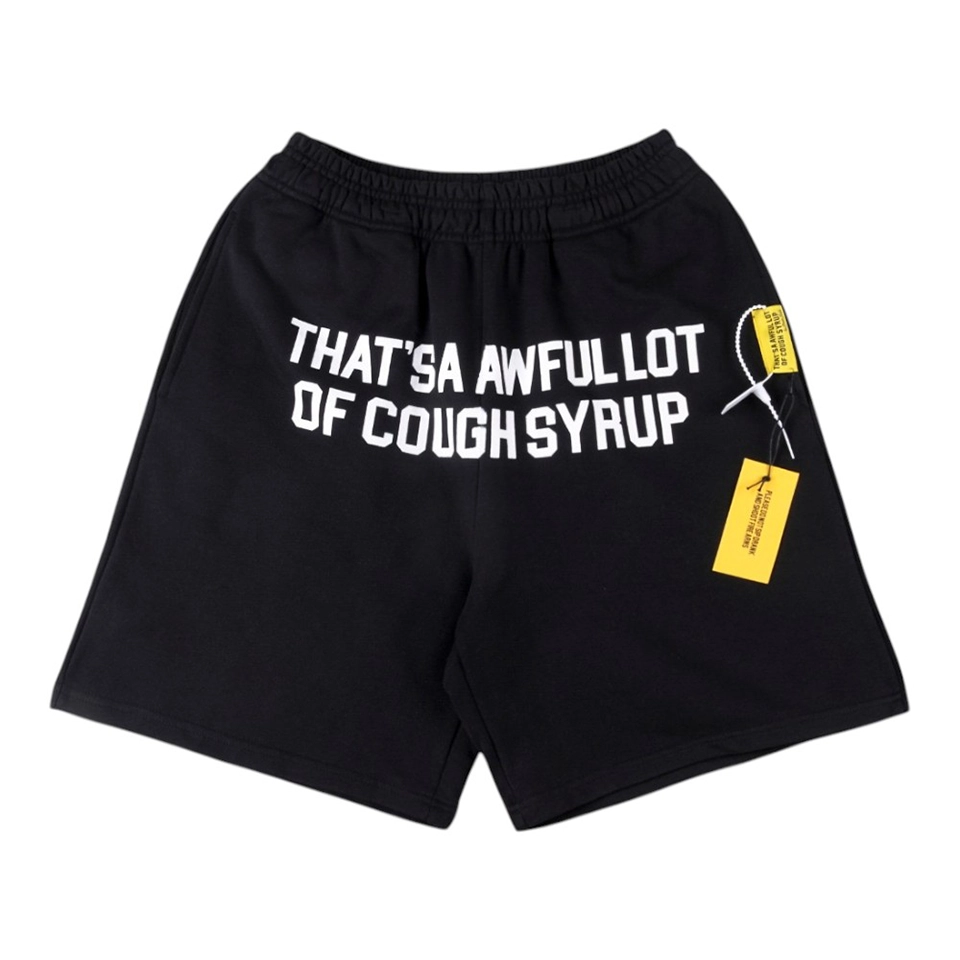 That’s A Awful Lot Of Cough Syrup Vertical Logo Sweat Shorts White Front view