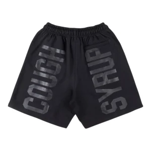 That’s A Awful Lot Of Cough Syrup Vertical Logo Sweat Shorts Black Back view