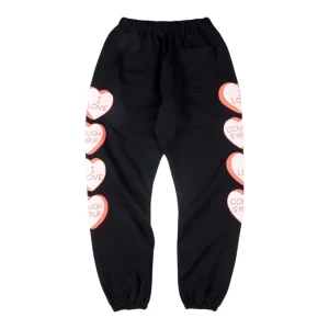 That’s A Awful Lot of Cough Syrup Heart Graphic Sweatpants Black Back view
