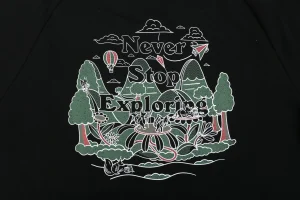 The North Face Never Stop Exploring Forest Graphic T-Shirt Black Back Print