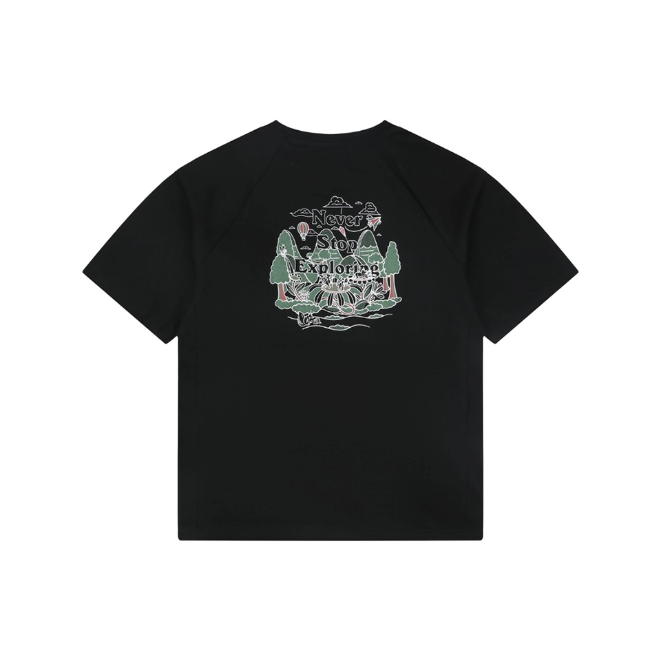 The North Face Never Stop Exploring Forest Graphic T-Shirt Black Back view