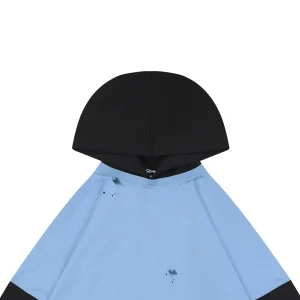 We11done Blue Black Layered Hooded Shirt