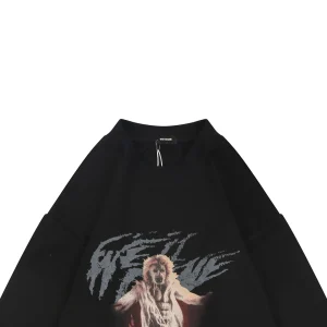 We11done Graphic Layered Striped Sleeve Shirt