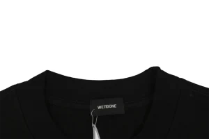 We11done Graphic Layered Striped Sleeve Shirt Collar