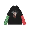 We11done Graphic Layered Striped Sleeve Shirt